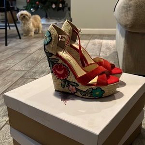 Jessica Simpson red wedges size 6.5